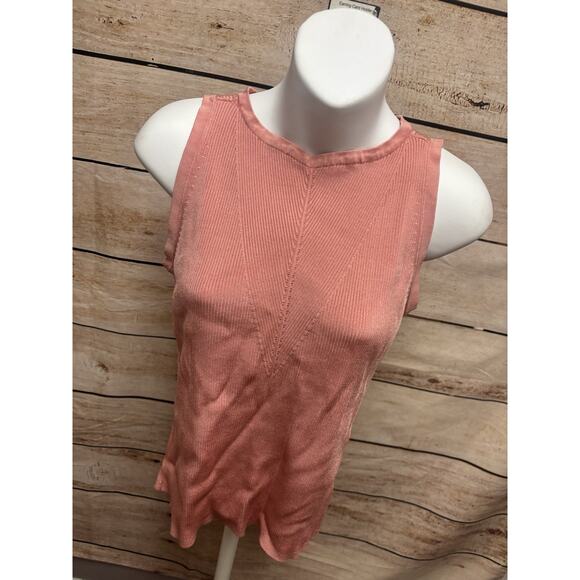 White House Black Market Blouse Womens Size Medium Coral Sleeveless Shirt - Picture 5 of 13